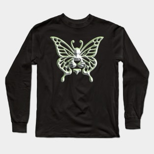 Wolf and butterfly 3d super soft blend drawing cute cool colorful Long Sleeve T-Shirt